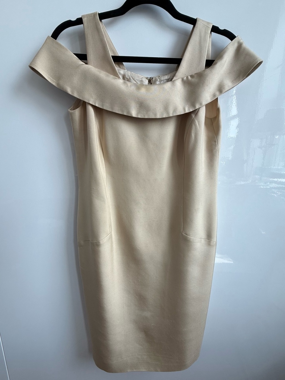 Joseph Plata Champagne Off Shoulder Cocktail Dress Size M (Custom)